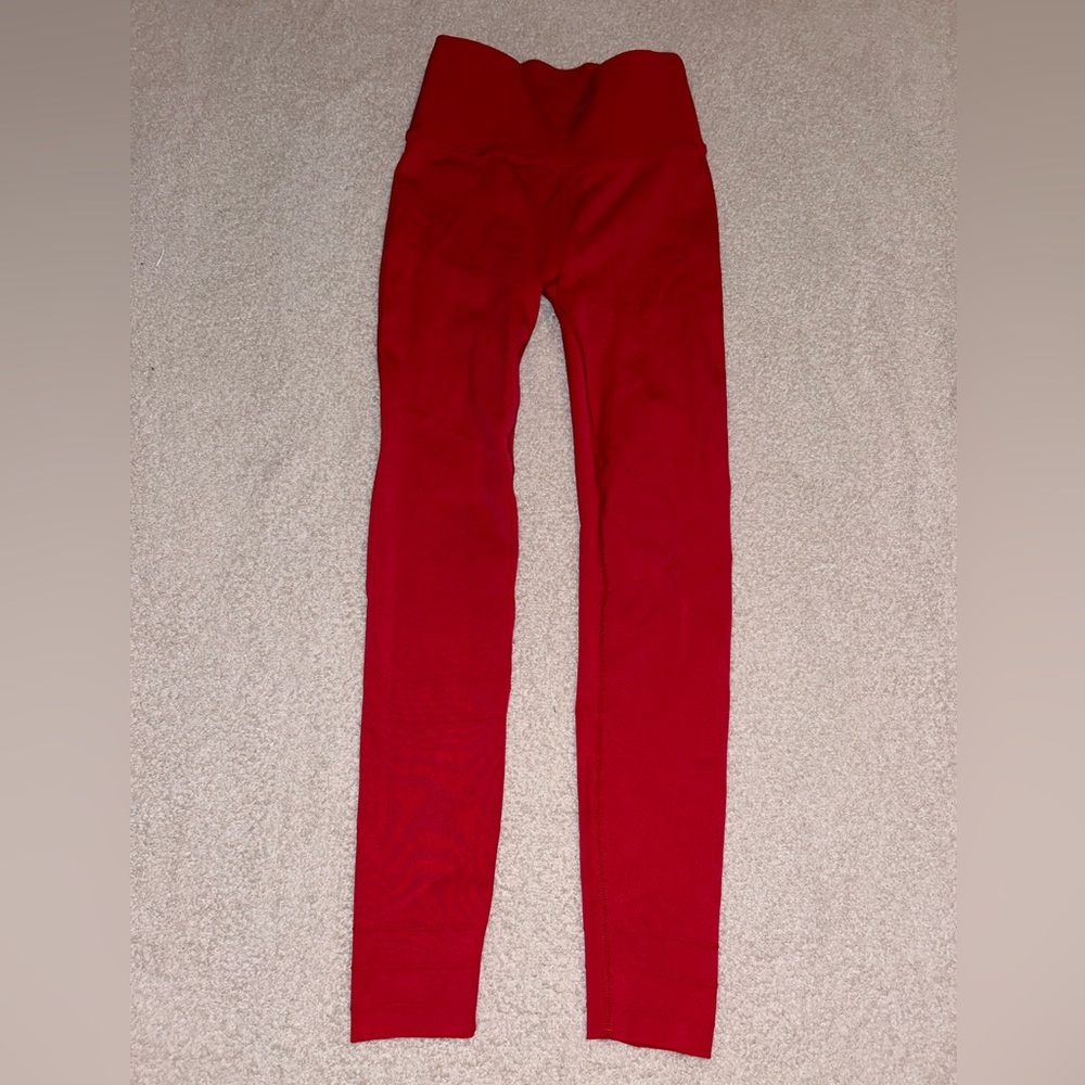 size medium red fabletics leggings